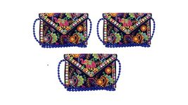 Craft Trade Clutch Bags for Women Rajasthani Jaipuri Embroidered Mirror Work Ethnic Handbags for Girls Handmade Purses for Ladies with Handle