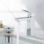 Rozin Bathroom Sink Tap Chrome with Pop up Waste Washroom Single Lever Brass Basin Mixer Tap