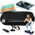 LifePro Waver Mini Vibration Plate Exercise Machine-Whole Body Vibrating Plate for Fitness-Vibration Plate Machine with Bluetooth Remote, 2 Loop & 4 Resistance Bands-Home & Travel Workout Equipment