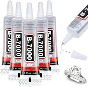 B7000 Glue, 5 Pcs Multipurpose Super Adhesive Glue, Industrial Glue for Bonding DIY Crafts, Jewelry, Phone Screen, Repair Glass Metal (15 ml/0.5 oz)