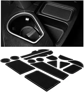 CupHolderHero fits Toyota RAV4 Accessories 2013-2018 Premium Custom Interior Non-Slip Anti Dust Cup Holder Inserts, Center Console Liner Mats, Door Pocket Liners 16pc Set (Gray Trim)