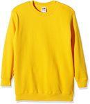 Fruit of the Loom Unisex Kids Set-In Classic Set-In Long Sleeve Sweater, Yellow (Sunflower Yellow), 12/13 years