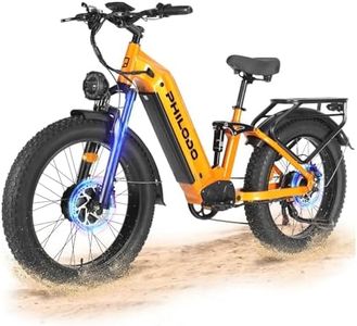 PHILODO Falcon 60V Off-Road Electric Bike - Peak Dual Motor Hunting Ebike, Fat Tire Full Suspension Dirt Bike for Adults, Long Range Snow/Sand Electric Bicycle(Orange)