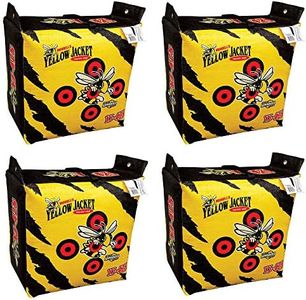 Morrell Yellow Jacket YJ-425 Outdoor Portable Adult Field Point Archery Bag Target w/ 2 Shooting Sides, 10 Bullseyes, & Carry Handle, Yellow (4 Pack)