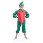 FancyDressWale Carrot Vegetable dress for Boys and girls- Vegetable Cutout with Green Jmpsuit,Red (4-6 years)