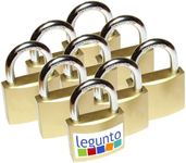 legunto® 9 x Keyed Alike Padlocks Heavy Duty Padlocks Set with 54 Same Keys Gold