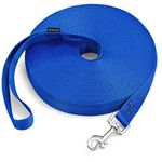 PETESCORT 15ft 20ft 30ft 50ft Long Lead-Training Leash/Long Line Dog Leash Great for Dog/Puppy Training,Play,Extra Long Dog Leash(30 Feet,Blue)