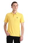 Peter England Men's Solid Regular Fit Polo Shirt (PCKPSRGPJ10795_Yellow Ochre XL)