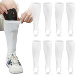 Halloscume 3 Pairs Field Hockey Shin Guard Sleeves White Sports Field Hockey Shin Socks Over The Shinguard Socks for Men Women Youth Teens Adults Field Hockey and Soccer Athletes Outdoor