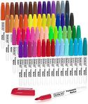 Shuttle Art 60 Colors Permanent Markers, Fine Point, Assorted Colors, Works on Plastic,Wood,Stone,Metal and Glass for Doodling, Coloring, Marking