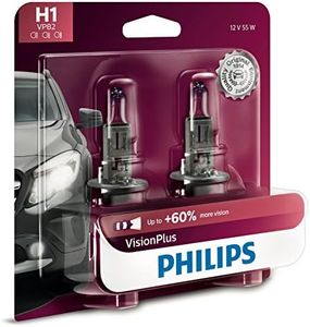 Philips H1 VisionPlus Upgrade Headlight Bulb, (Pack of 2)