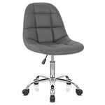 Bhumika Overseas Height-Adjustable Faux-Leather Office Desk Chair in Dark Grey Color