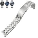 EEOMOiK 20mm 22mm 316L Stainless Steel Watch Band For Omega Seamaster 300m Speedmaster Planet Ocean 600 Watch Strap Bracelet Belt (Color : Silver, Size : 20mm)