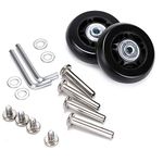 OwnMy 60mm x 17mm Luggage Suitcase Replacement Wheels, Rubber Swivel Caster Wheels Bearings Repair Kits, A Set of 2