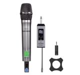 hayden HY-UG3 50 Channels UHF Wireless Karaoke Microphone System: Elevate Your Performance (Grey)