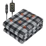 Electric Car Blanket 59"x 44", 12V Heated Car Blanket with High/Medium/Low Temp Control Travel Electric Blanket for Cars, RV, Truck, Boat, Cold Weather