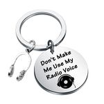 Funny Radio DJ Gift Radio Host Gift Don't Make Me Use My Radio Voice Gift For Radio Operators (Ra-dio-Voice Keychain)