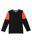 FBAR Kids Round Neck Long Sleeves Cotton T-Shirt (FBKDQ_NEW-0108-10-11Y) Black