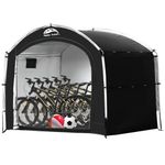 Happy Travel Bike Storage Tent Shed,Large Outdoor Waterproof Bicycle Covers Shelter with Window for 2/4/6/8 Bikes,Oversized Outside Portable Sheds for Lawn Mower,Garden Tools (Black)