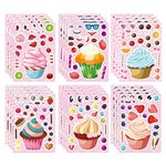 24 Sheets Make Your Own Cupcake Stickers Make A Face Stickers for Kids Toddlers with DIY Craft Stickers Kids Party Favor Supplies Crafts