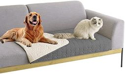 Tcksstex Waterproof & Non-Slip Dog Bed Cover and Pet Blanket Sofa Pet Bed Mat ，car Incontinence Mattress Protectors Furniture Couch Cover for Most Cats Dogs, Pets<30x70-Dark Grey>