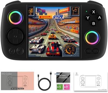 RG Cube Retro Game Console Handheld Game Console Multi-Touch Screen Android 13 System Video Game Console with No Card 5200mAh Battery,High-Speed Fan,16 Million Color RGB Lighting(Black)