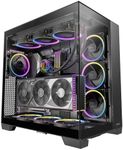 Antec C8, RTX 40 Compatible, Dual-Chamber Layout, tooless Design, Type-C, 360mm Radiator Support, Seamless Tempered Glass Front & Side Panels, High Airflow Full-Tower E-ATX PC Case, No Fans