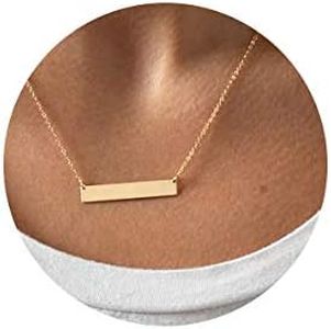 itianxi Gold Dainty Bar Necklace for Women,14K Gold Plated Cute Tiny Horziontal/Balance Necklace,Delicate Fashion Necklace