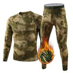 AORAEM Men's Thermal Underwear Set Warm Top and Long Johns with Fleece Lined Base Layer Set Quick Drying Cold Weather