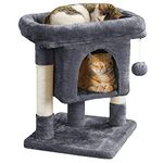 Yaheetech 59cm Basic Cat Tree Tower, Cat Scratching Post w/Oversized Perches, Condo and Hanging Ball, Cat Furniture Cat House for Cats Kittens Pets, Dark Grey