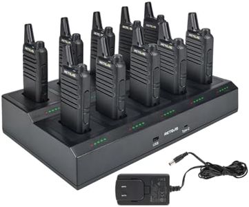 Retevis RT22 Two Way Radio,Rechargeable Walkie Talkies Long Range(10 Pack) with 10 Way Gang Charger,Charging Progress Bar,Workplace Organization,Compact Walkie Talkie for Adults Office School Daycare
