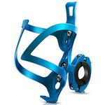 Bike Cup Holder, Bicycle 2-in-1 Bottle Bracket, Aluminum Alloy Water Bottle Cages, Universal Rotation Cup Drink Holders for Motorcycle, MTB, Wheelchair, Baby Stroller, Trolleys, Tools Free (Blue)