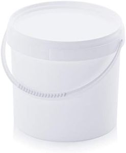 8 x Buckets, 5.6 litres, Plastic Buckets, Food-Safe, Stackable, White