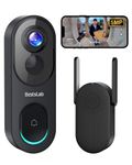 BOTSLAB 5MP Video Doorbell Camera Wireless No Monthly Fee, 1:1 Head-to-Toe with 360° View, 150-Day Battery Life, Triple Motion Detection Doorbell Camera, Pre-installed 32GB SD Card, WiFi Homebase