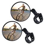 Flintronic Bike Mirror, 2Pack 360°Adjustable Bicycle Cycling Rear View Mirrors, Plastic Convex Mirror Bike Mirror with Rotatable Handlebar, for 15-35mm Handlebar Mountain Road Bike