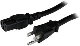 StarTech.com 4ft (1.2m) Heavy Duty Power Cord, NEMA 5-15P to C15 AC Power Cord, 15A 125V, 14AWG, Replacement Computer Power Cord, Monitor Power Cable, PC Power Supply Cable, UL Listed (PXT515C154)