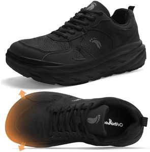 OrthoComfoot Men’s Orthopedic Diabetic Extra Wide Toe Box Walking Shoes, Arch Support for Heel Spurs & Swollen Feet, Soft Pain Relief Travel Sneakers Black Size 13