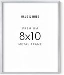 HAUS AND HUES Silver Picture Frames 8x10 - Set of 1 Silver Metal Frame 8x10, 8x10 Wall Picture Frame, 8x10 Silver Picture Frame, Picture Frame Metallic, Metal Picture Frames (Silver Aluminum Frame)