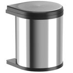 Hailo Kitchen Waste bin, Polished stainless steel, Black, One Size