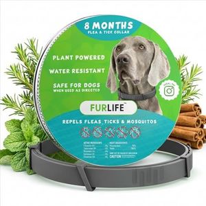 FurLife Flea and Tick Collar for Dogs – Waterproof Grey Dog Collar, Pet Supplies for Tick and Flea Prevention for Dogs, Safe for All Breeds