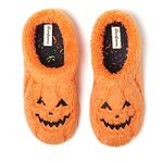 Dearfoams Unisex Halloween Jack-o-Lantern Slipper, Adult Pumpkin, 7-Numeric_8 US Women