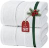 Infinitee Xclusives Premium Bath Sheets Set of 2 Extra Large Bath Towels (90x180cm), 100% Cotton Super Absorbent, Quick-Dry Bath Sheet for Hotel & Spa |Brilliant White|