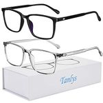 Tanlys 2 Pack Blue Light Blocking Glasses for Computer Eye Strain [Dry Eye & Sour Eye], Anti Bluelight Glasses Men Women