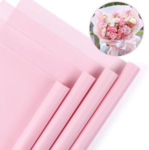 VOWOVOSDAY 20 Pcs Flower Wrapping Paper,Bouquet Wrapping Paper 23x23Inch Used for DIY Crafts,Gift Packagingr(Misty Light Pink08)
