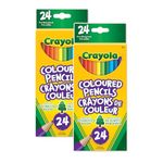 Crayola Bulk Coloured Pencils for Kids (2 Packs) - 24 Assorted Colours, Art Supplies For Crafts & Colouring Books, Bulk Preschool & Kindergarten Classroom Supplies