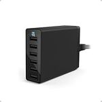 Multi USB Charger, Anker 60W USB Charging Station, 6-Port Family-Sized Desktop USB Plug, For iPhone 15/15Pro/15 Pro Max/14/14 Pro/14 Pro Max/13 Pro/13 Pro Max, Samsung, iPad, and More (Black)