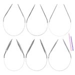 Stainless Steel Circular Knitting Needles Set 6 Pieces 10 mm 8 mm 6 mm 5 mm 4 mm 3 mm Diameter Double Pointed Metal Knitting Needles Set for Making Sweater Shawl Scarf