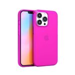 FELONY CASE - iPhone 14 Pro Max Neon Pink Clear Protective Case, TPU and Polycarbonate Shock-Absorbing Bright Cover - Crack Proof with a Gloss Finish - Full iPhone Protection