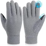 Cierto Winter Gloves for Men Women: Thermal Touch Screen Polar Fleece Gloves with Elastic Cuff for Running Driving Bike Cycling - Heather Grey