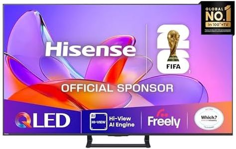 Hisense 65" 65A7QTUK QLED Smart AI TV - 4K Direct Lit Viewing, Quantum Dot Colour, Hi-View AI Engine, Built in Subwoofer, Dolby Vision, Dolby Atmos with with Freely, Disney +, YouTube, Netflix